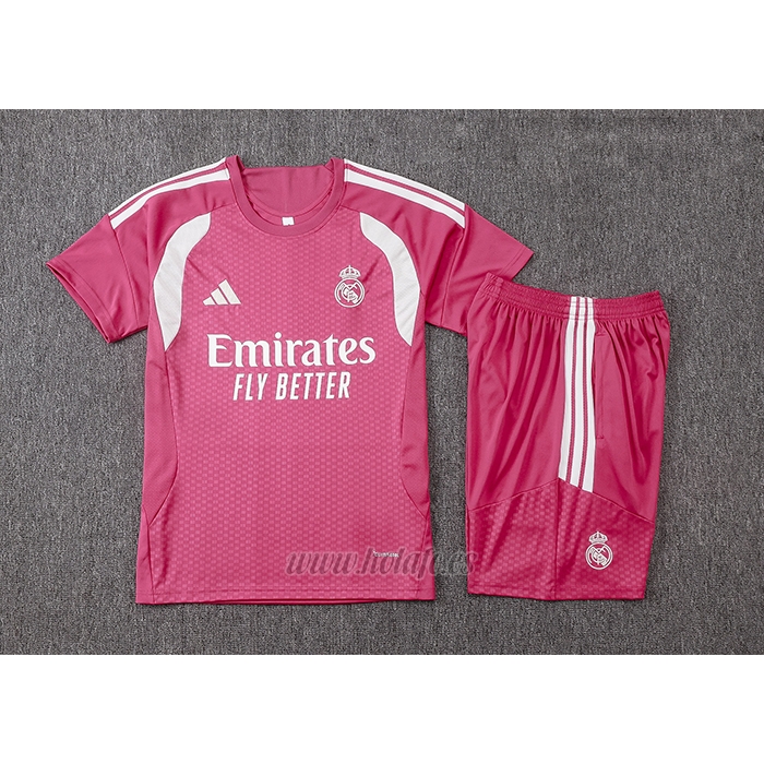 Chandal del Real Madrid Manga Corta 2026-2027 Rosa - Pantalon Corto
